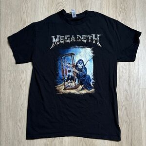 Y2K Men’s Megadeth Graphic band Tee Medium-black